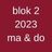 Blok 2 2023 - 8 lessen (lesdag maandag, donderdag)