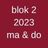 Blok 2 2023 - 8 lessen (lesdag maandag, donderdag)
