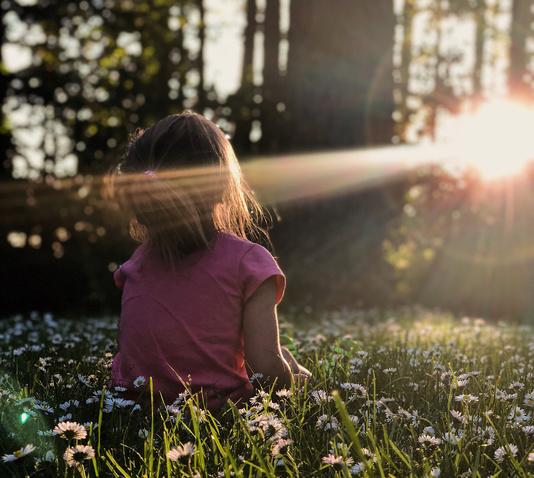 Zonnestraal op kind