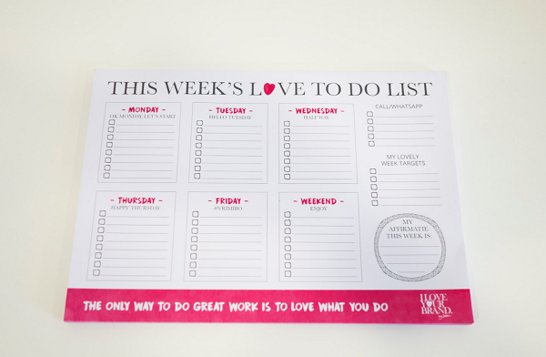 Weekplanner This week's love to do list