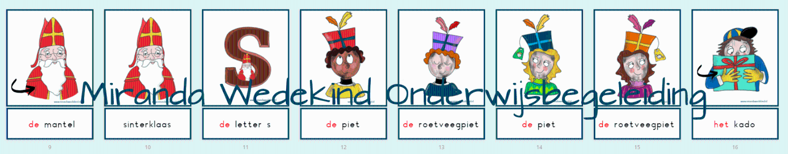 Woordkaarten sint met roetveegpiet