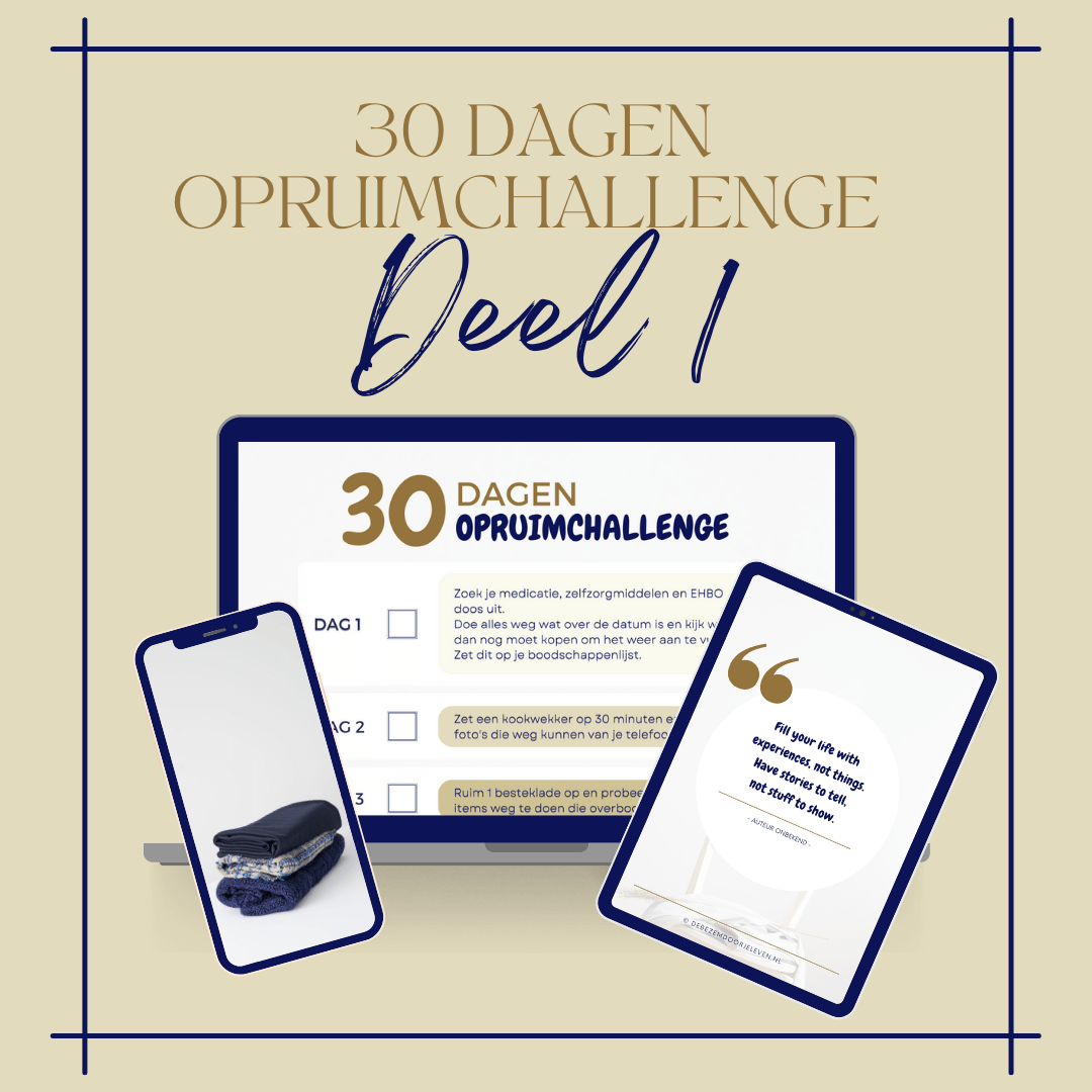 30 dagen opruimchallenge deel 1 - e-book