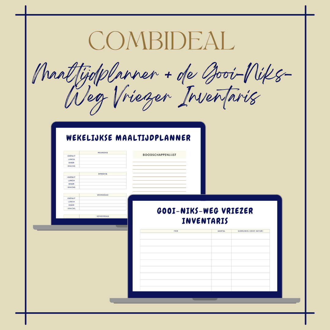 Combideal: maaltijdplanner & Gooi-Niks-Weg vriezer inventaris