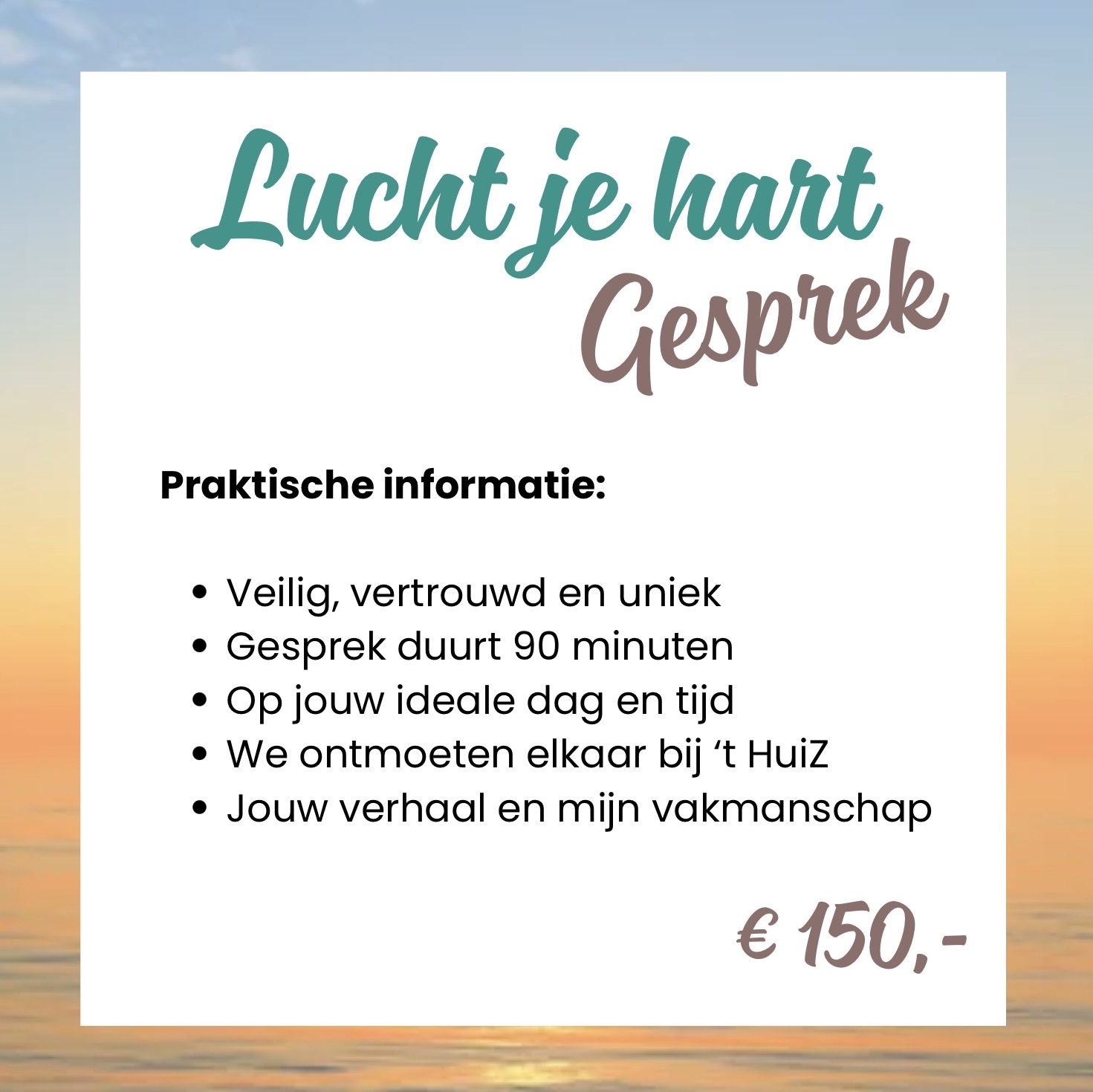 Lucht je hart gesprek bij ‘t HuiZ